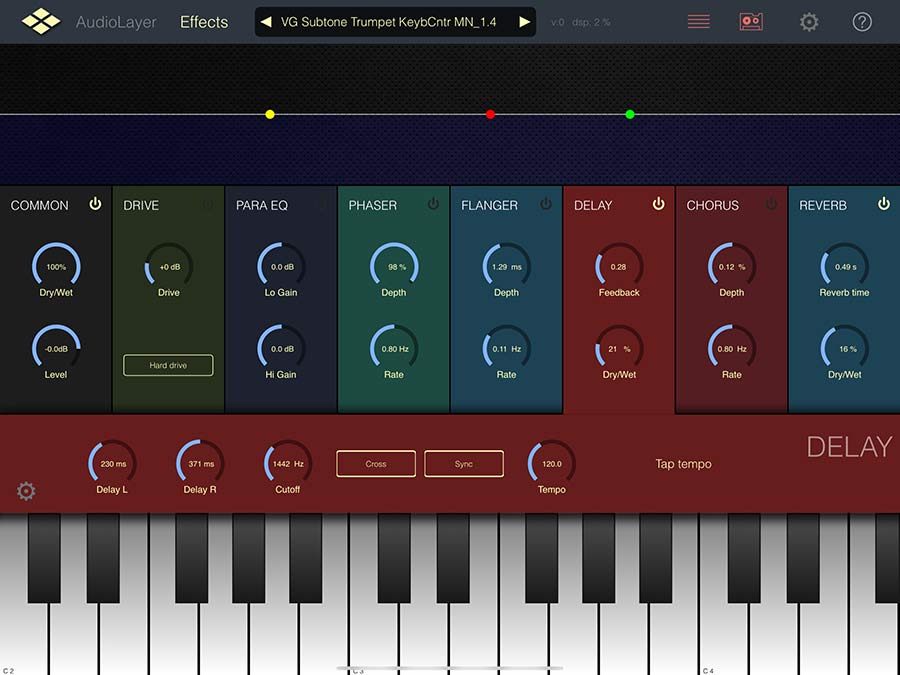 Subtone Trumpet AudioLayer instrument for iPhone iPad