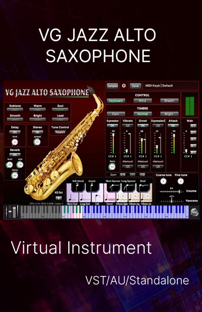 Saxophone Simulator VG Trumpet Saxophone Kontakt Sounds | WAV EWI Aerophone.
