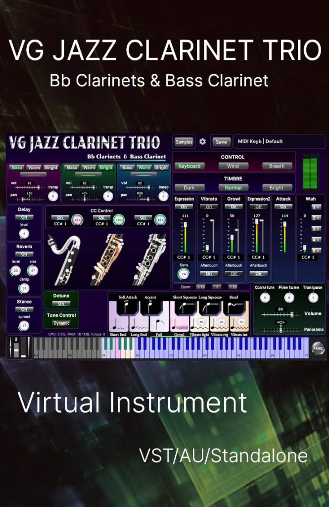 VG Jazz Clarinet Trio Virtual Instrument VST | VGTrumpet