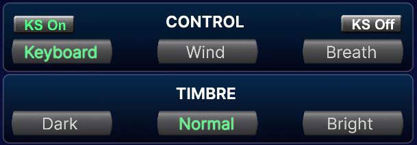 Control and Timbre panel