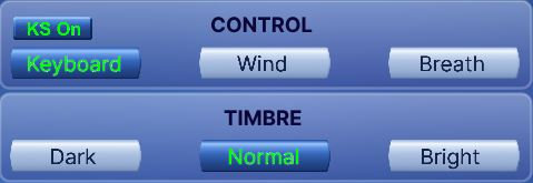 The Control block with Keyboard, Wind and Breath modes, and the Timbre block