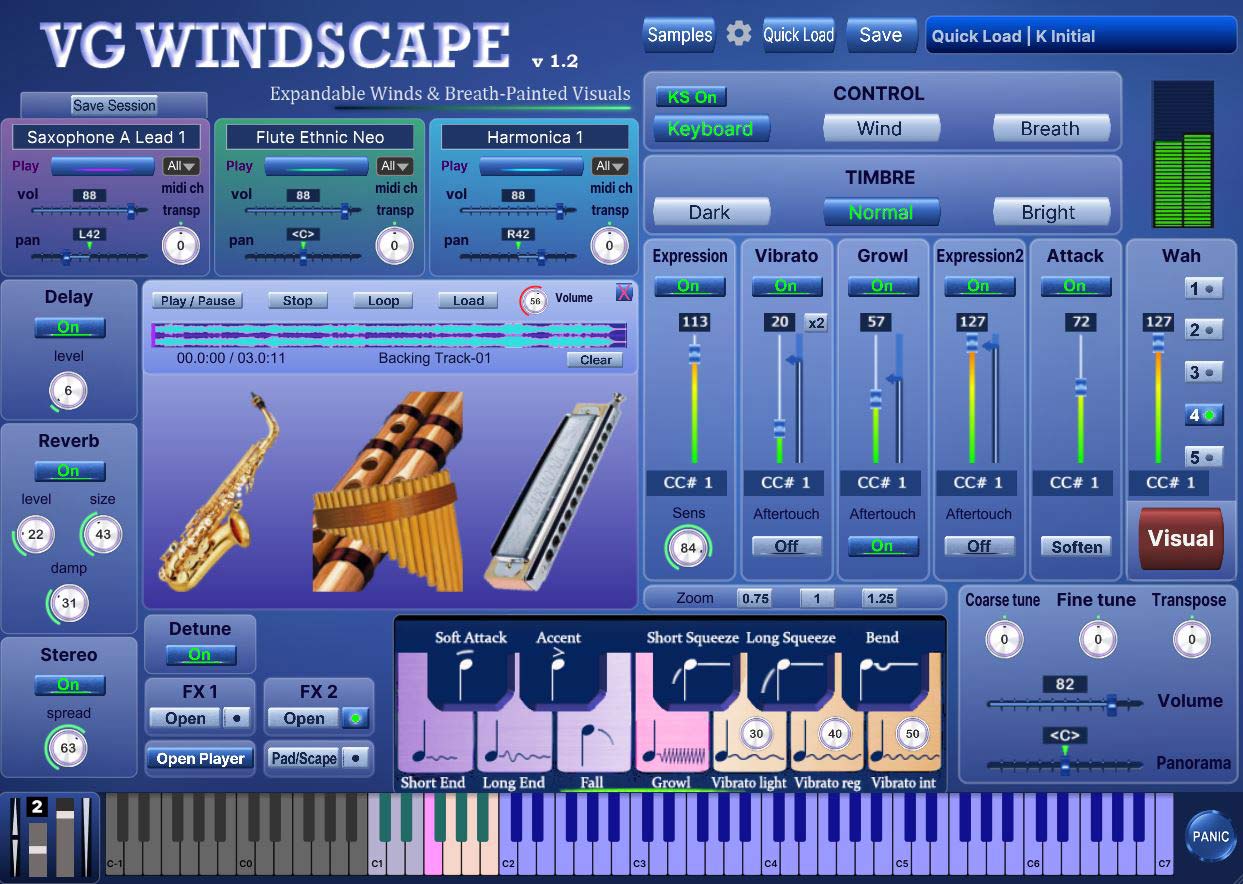 The VG Windscape interface